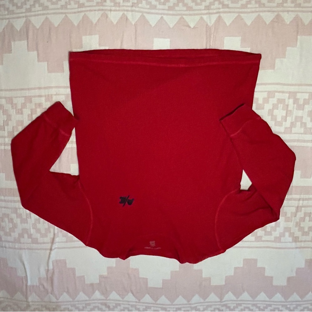 American Eagle Men’s Red Sweatshirt Pullover XL Rubberized Silicone back logo - Picture 6 of 6